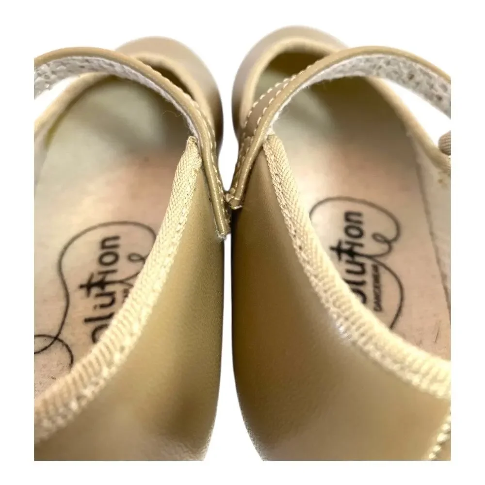 Revolution Dancewear Girls Size 13 Tan Nude Beige Tap Shoes
